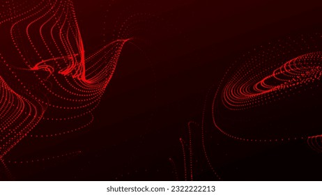 Digital technology background. Dynamic wave of glowing points. Colored music wave. Futuristic background for presentation design. 3d rendering