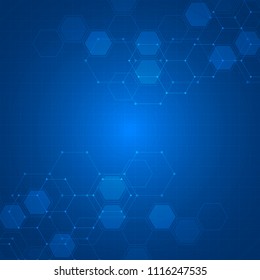 Digital technology background. Geometric abstract background with hexagons - Shutterstock ID 1116247535