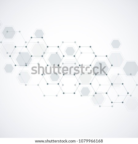Digital technology background. Geometric abstract background with hexagons. Illustration for science, technology or medicine