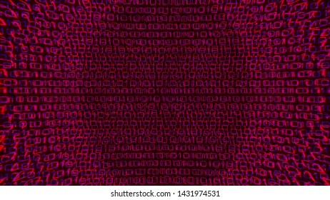 Digital technology background from ones and zeros (01). Futuristic, cyber background with Binary Computer Code. Data backdrop with Blur Effect. Concept of Programming and Coding. 