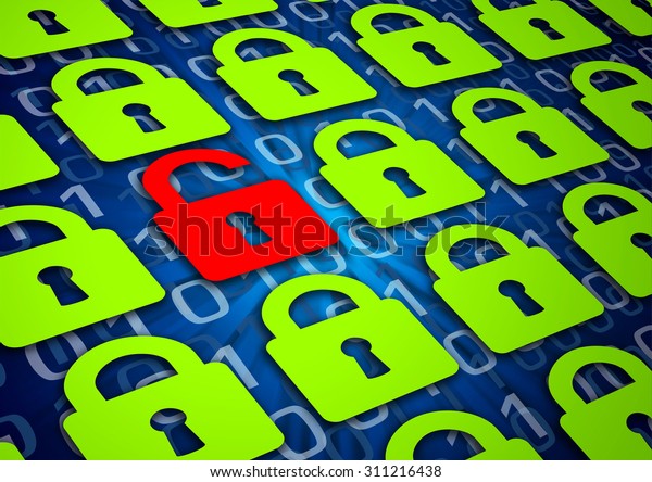 Digital Technology Background Security Lock On Stock Illustration 311216438