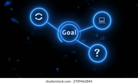 Digital technology network connection icon illustration. Global communication network concept.