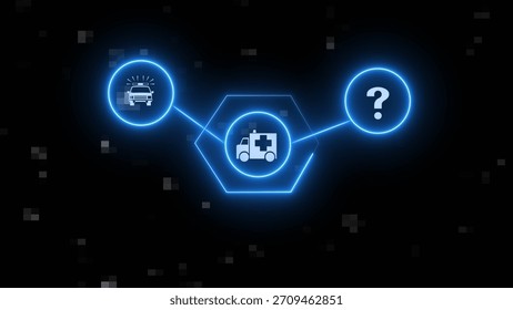 Digital technology network connection icon illustration. Global communication network concept.