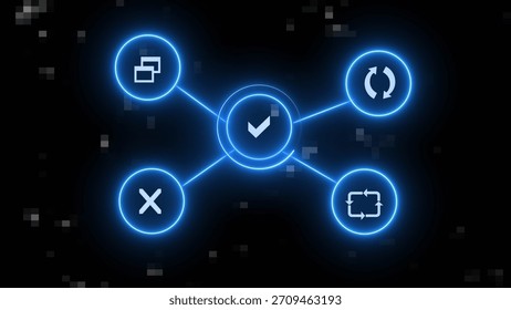 Digital technology network connection icon illustration. Global communication network concept.