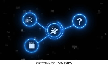 Digital technology network connection icon illustration. Global communication network concept.