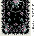 Digital textile design front back saleev and dupatta design