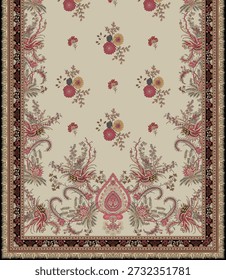 Digital textile design front back and front design dupatta Motifs