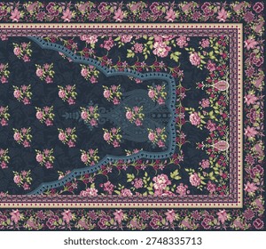 Digital textile design front back saleev and dupatta design