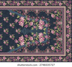 Digital textile design front back saleev and dupatta design