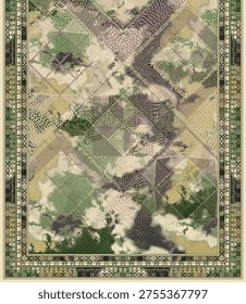Digital textile design front back saleev and dupatta design