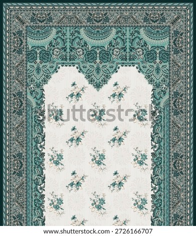 Digital textile design front back and front design dupatta Motifs