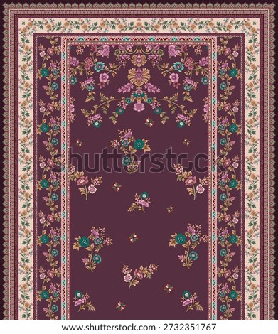 Digital textile design front back and front design dupatta Motifs
