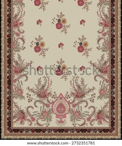 Digital textile design front back and front design dupatta Motifs
