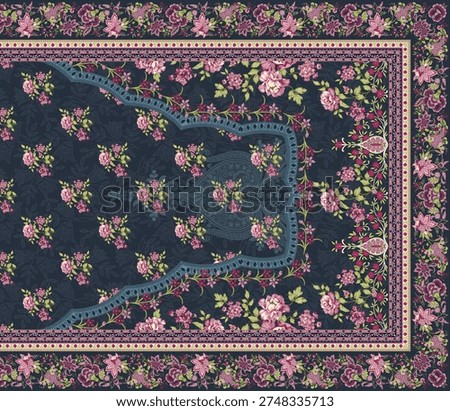 Digital textile design front back saleev and dupatta design