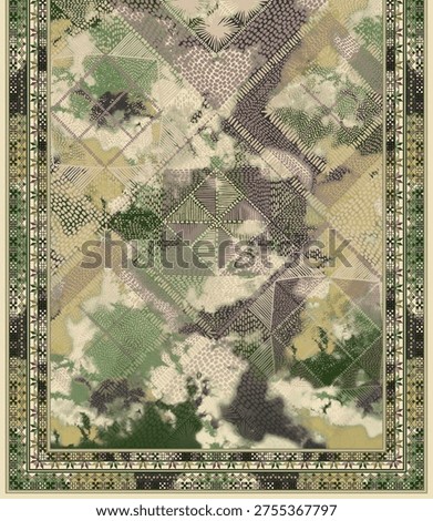 Digital textile design front back saleev and dupatta design