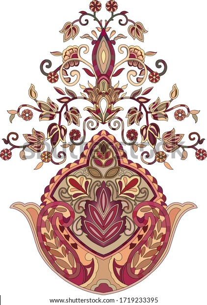 Digital Textile Design Ornament Pattern Stock Illustration 1719233395