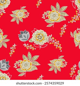 Digital And Textile Design Pattern Digital Motif Design Illustration Artwork for textile print For Textile Branding with watercolor flowers roses, floral texture. Design for cover, fabric, textile abs