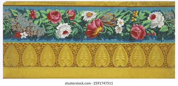 Digital And Textile Design Pattern Digital Motif Design Illustration Artwork for textile print For Textile Branding with watercolor flowers roses, floral texture. Design for cover, fabric, textile abs