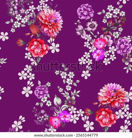 Digital And Textile Design Pattern Digital Motif Design Illustration Artwork for textile print For Textile Branding with watercolor flowers roses, floral texture. Design for cover, fabric, textile abs