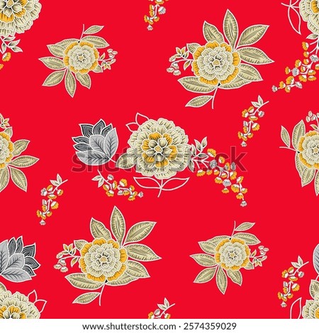 Digital And Textile Design Pattern Digital Motif Design Illustration Artwork for textile print For Textile Branding with watercolor flowers roses, floral texture. Design for cover, fabric, textile abs