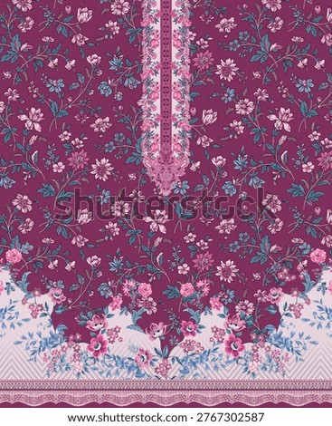 Digital Textile designS Front Back Salv and Dupatta Motifs