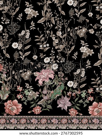 Digital Textile designS Front Back Salv and Dupatta Motifs