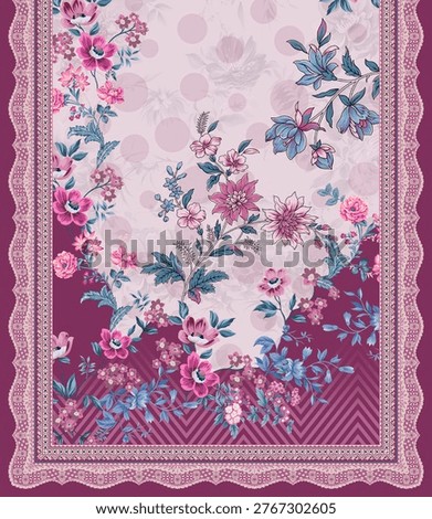 Digital Textile designS Front Back Salv and Dupatta Motifs