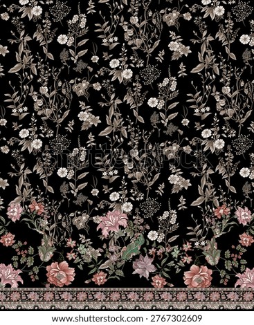 Digital Textile designS Front Back Salv and Dupatta Motifs