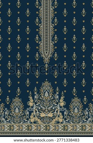 Digital textile designs front back salv and dupatta motifs