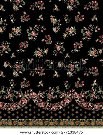 Digital textile designs front back salv and dupatta motifs