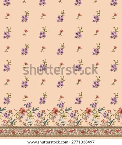 Digital textile designs front back salv and dupatta motifs
