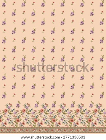 Digital textile designs front back salv and dupatta motifs