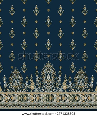 Digital textile designs front back salv and dupatta motifs