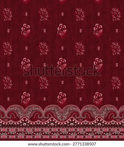 Digital textile designs front back salv and dupatta motifs