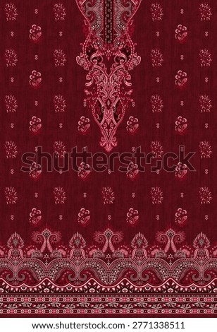 Digital textile designs front back salv and dupatta motifs