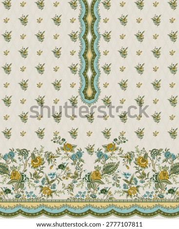 Digital textile designs front back salv and dupatta motifs
