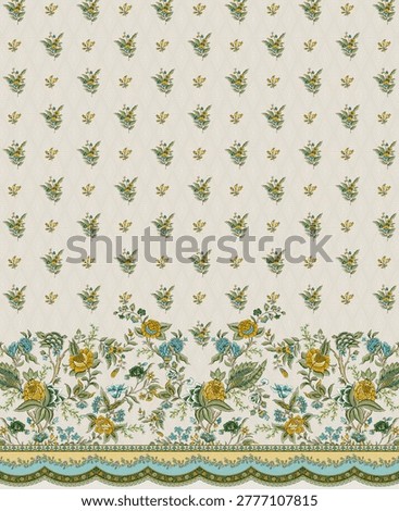 Digital textile designs front back salv and dupatta motifs