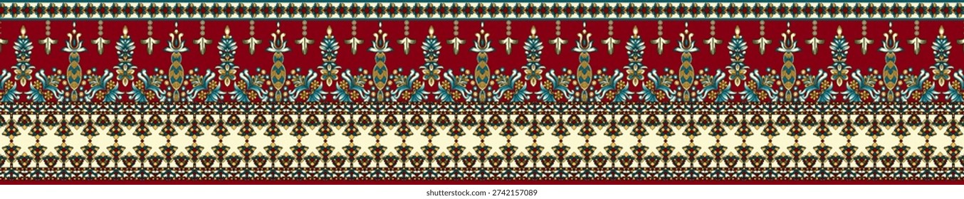 Digital textile elegant border design ready for print