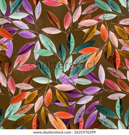 Digital textile floral pattern, abstract botanical flowers with abstract background for digital print and decorations 