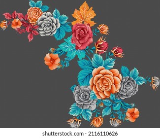 Flor textil digital y