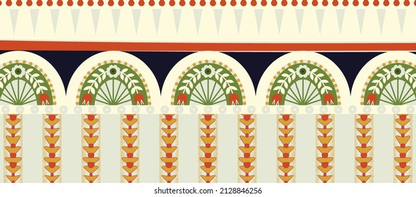 Digital And Textile Geometric Design Pattern