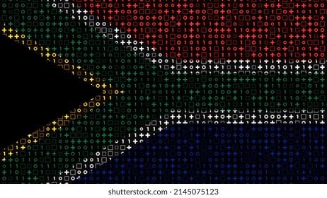 Digital Texture South Africa Flag 3d Render Technology 