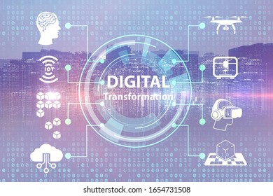 Digital transformation concept - 3d rendering
