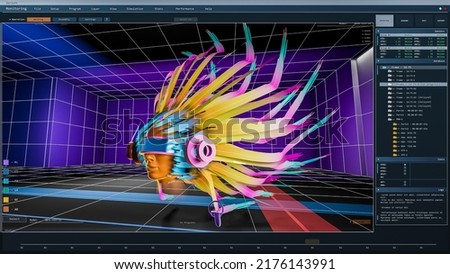 Digital User Interface of 3d Design Software for Virtual Reality Art Installations. Development of Interactive Simulator VR App for Making Cyber Craft, Expressive Animation, Building Metaverse.