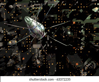 Digital visualization of an alien spider