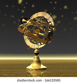 digital visualization of an armillary sphere