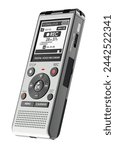 Digital voice recorder, dictaphone. 3D rendering isolated on white background