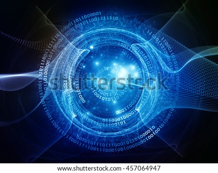 Digital Vortex series. Abstract design made of circular wave pattern and numbers on the subject of science, math, research, communications and modern technologies