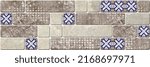 Digital Wall Tile Design, Geometric pattern, Abstract wall Decor. In Multi Colors. It can be used For Home Kitchen or Washroom Decoration, Wallpaper, Linoleum, Textile, Web Page.