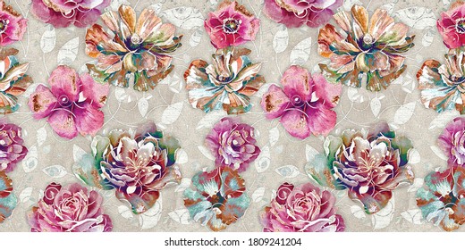 Hojas Wall Decorcolourful Leaves Wallpaperseamless Pattern Stock ...